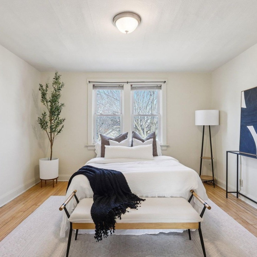 Vacant family room furnished and styled before listing photos in South Eastern Wisconsin 2